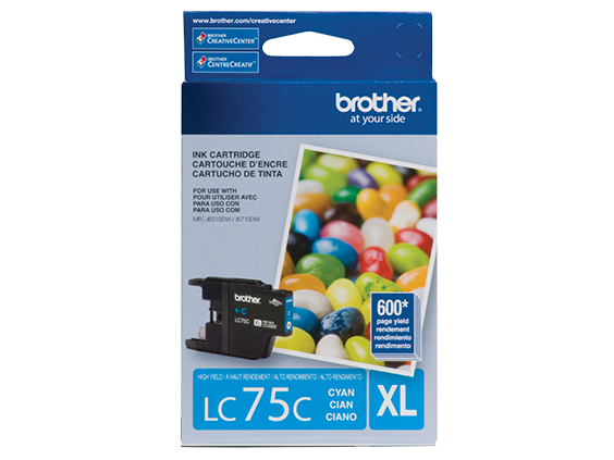 4-Pack LC75 Ink Cartridges For Brother MFC-J430w, J825DW, J835W Printers - Black, Cyan, Magenta, Yellow